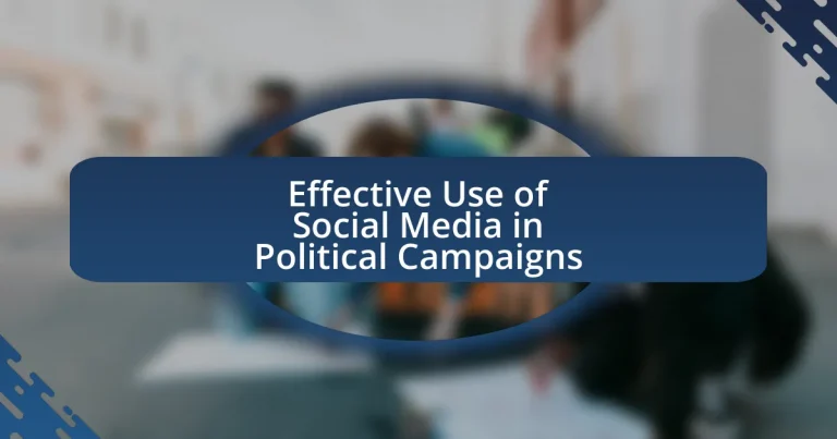Effective Use of Social Media in Political Campaigns