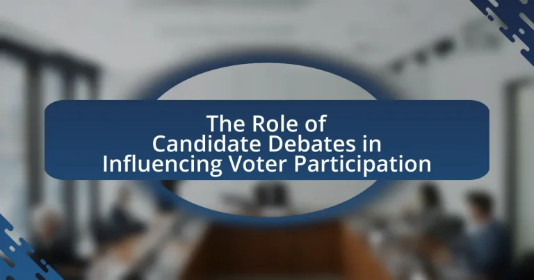 The Role of Candidate Debates in Influencing Voter Participation