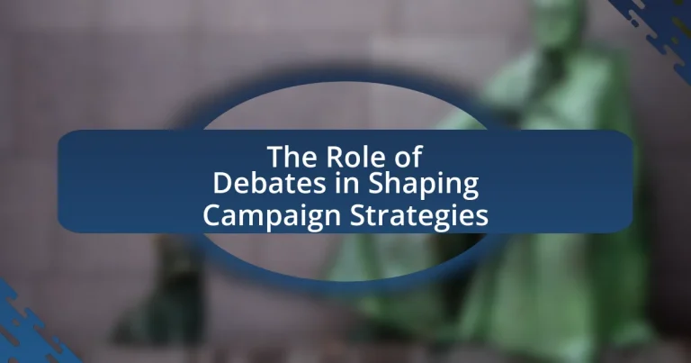 The Role of Debates in Shaping Campaign Strategies