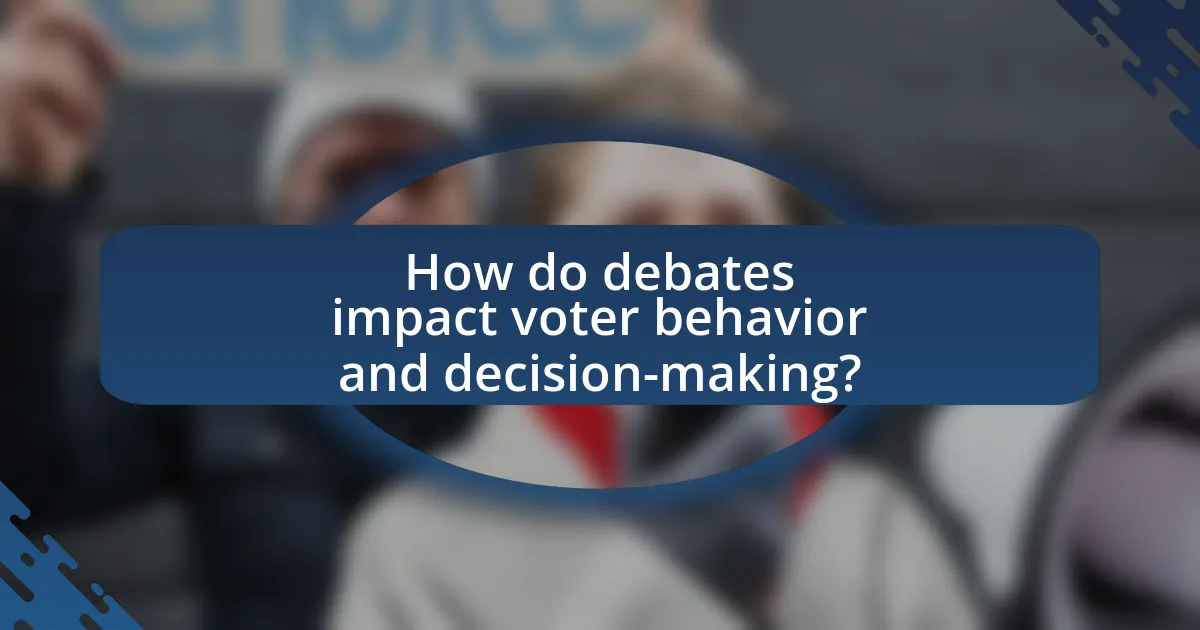 How do debates impact voter behavior and decision-making?