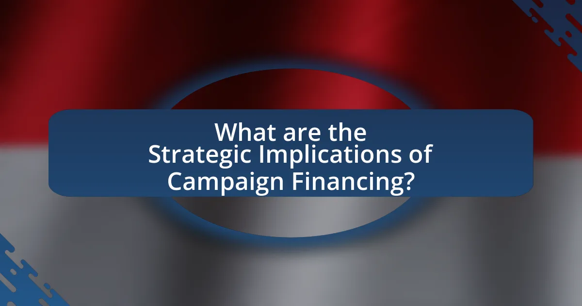 What are the Strategic Implications of Campaign Financing?