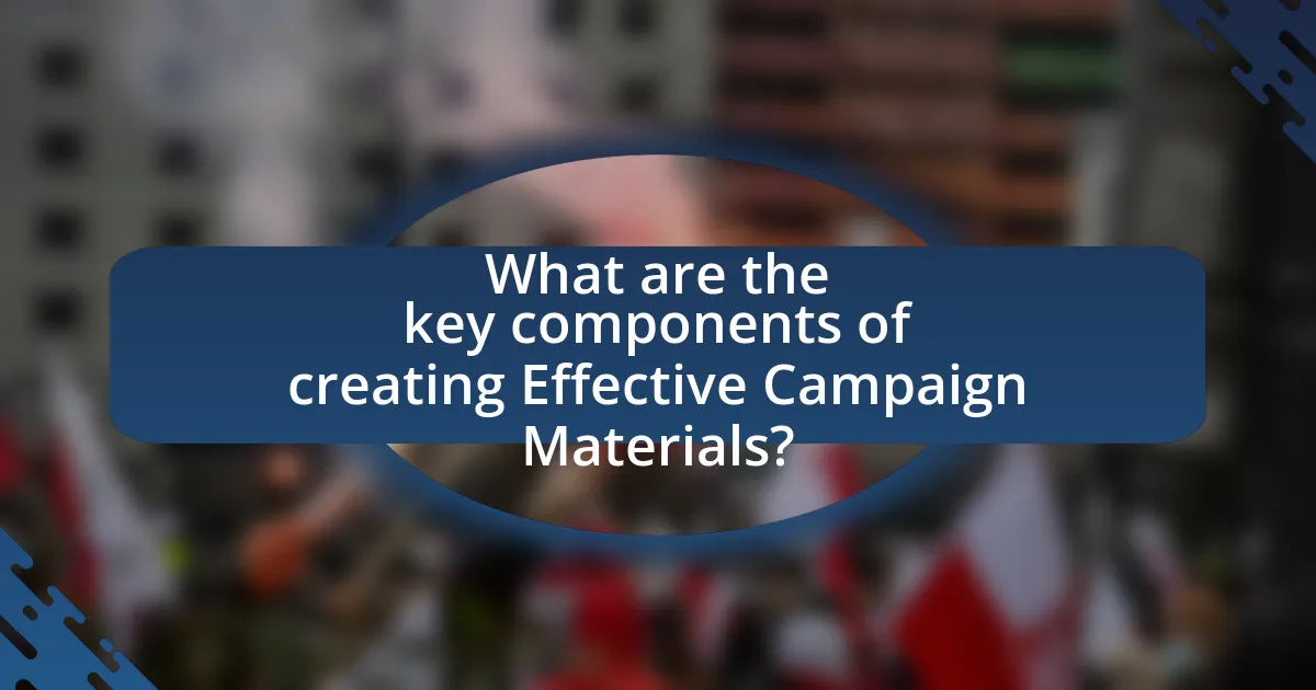 What are the key components of creating Effective Campaign Materials?