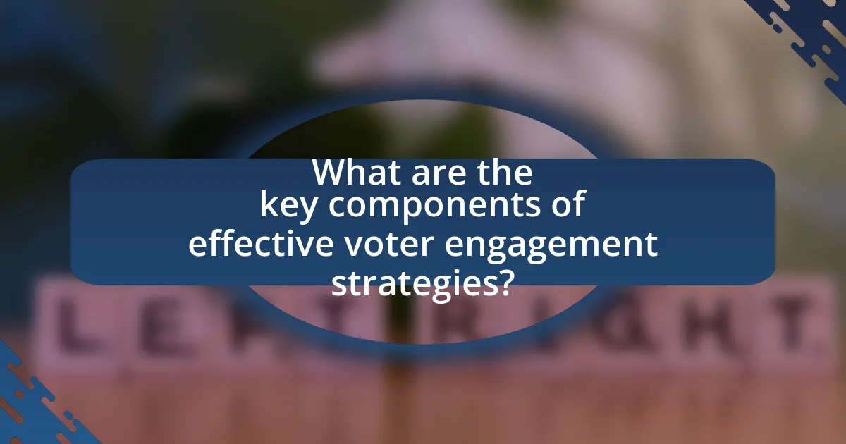 What are the key components of effective voter engagement strategies?