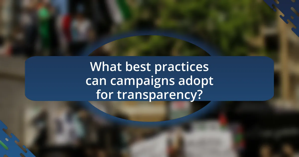 What best practices can campaigns adopt for transparency?