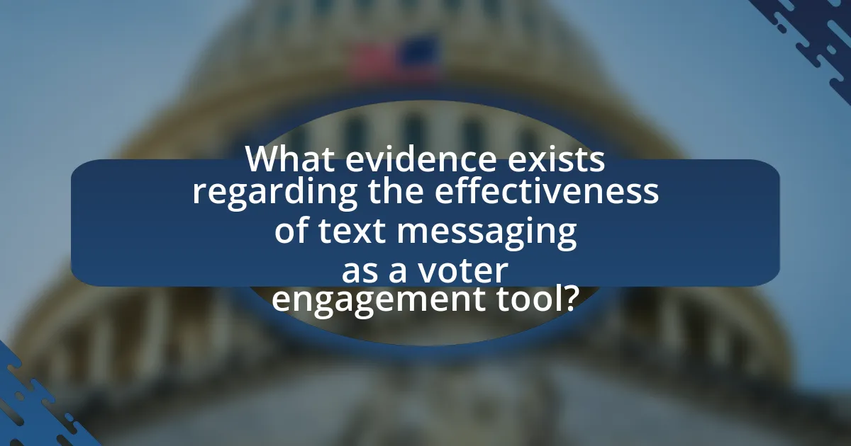 What evidence exists regarding the effectiveness of text messaging as a voter engagement tool?