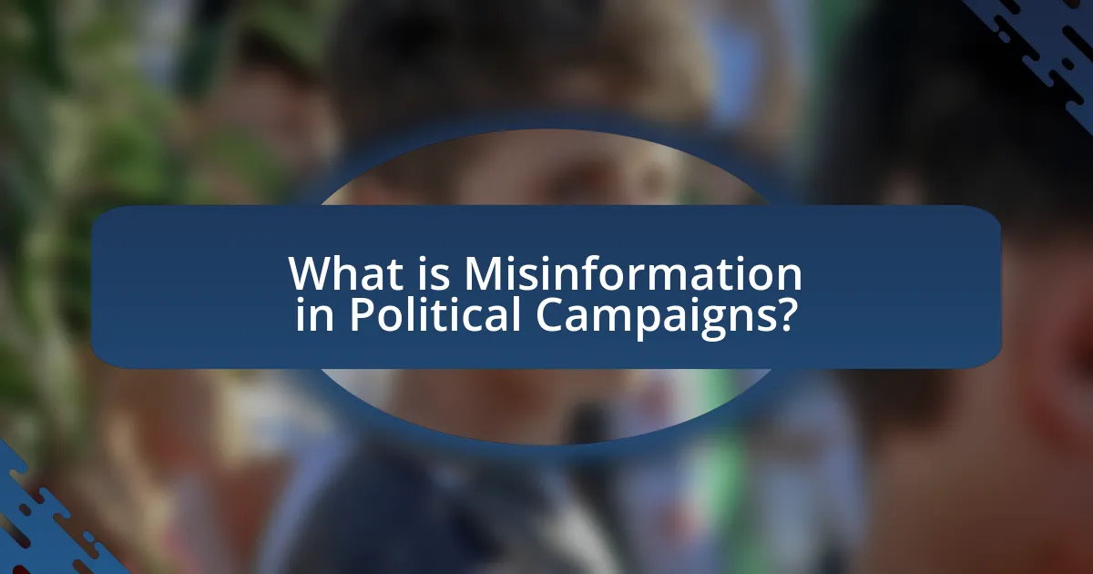 What is Misinformation in Political Campaigns?
