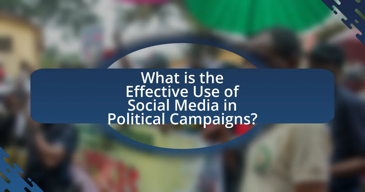 What is the Effective Use of Social Media in Political Campaigns?