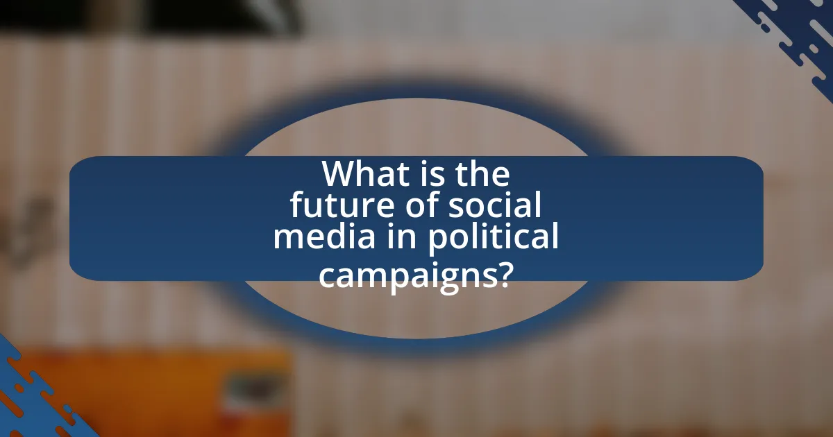 What is the future of social media in political campaigns?