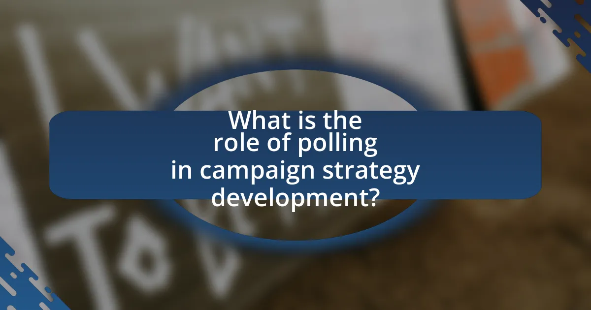 What is the role of polling in campaign strategy development?