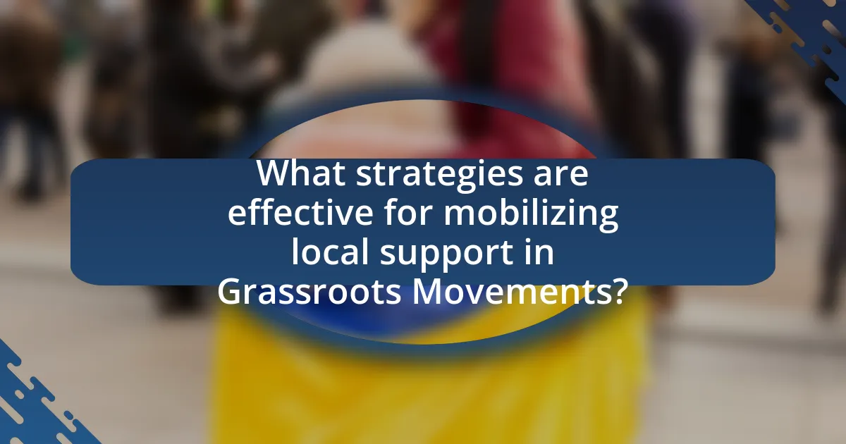 What strategies are effective for mobilizing local support in Grassroots Movements?
